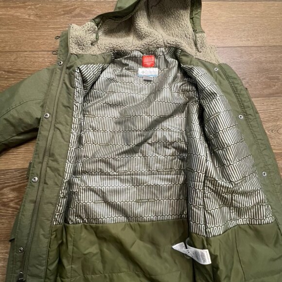 Columbia Penns Creek Women's Thermal Coil Hooded Insulated Jacket Olive Sz Small - Picture 2 of 16
